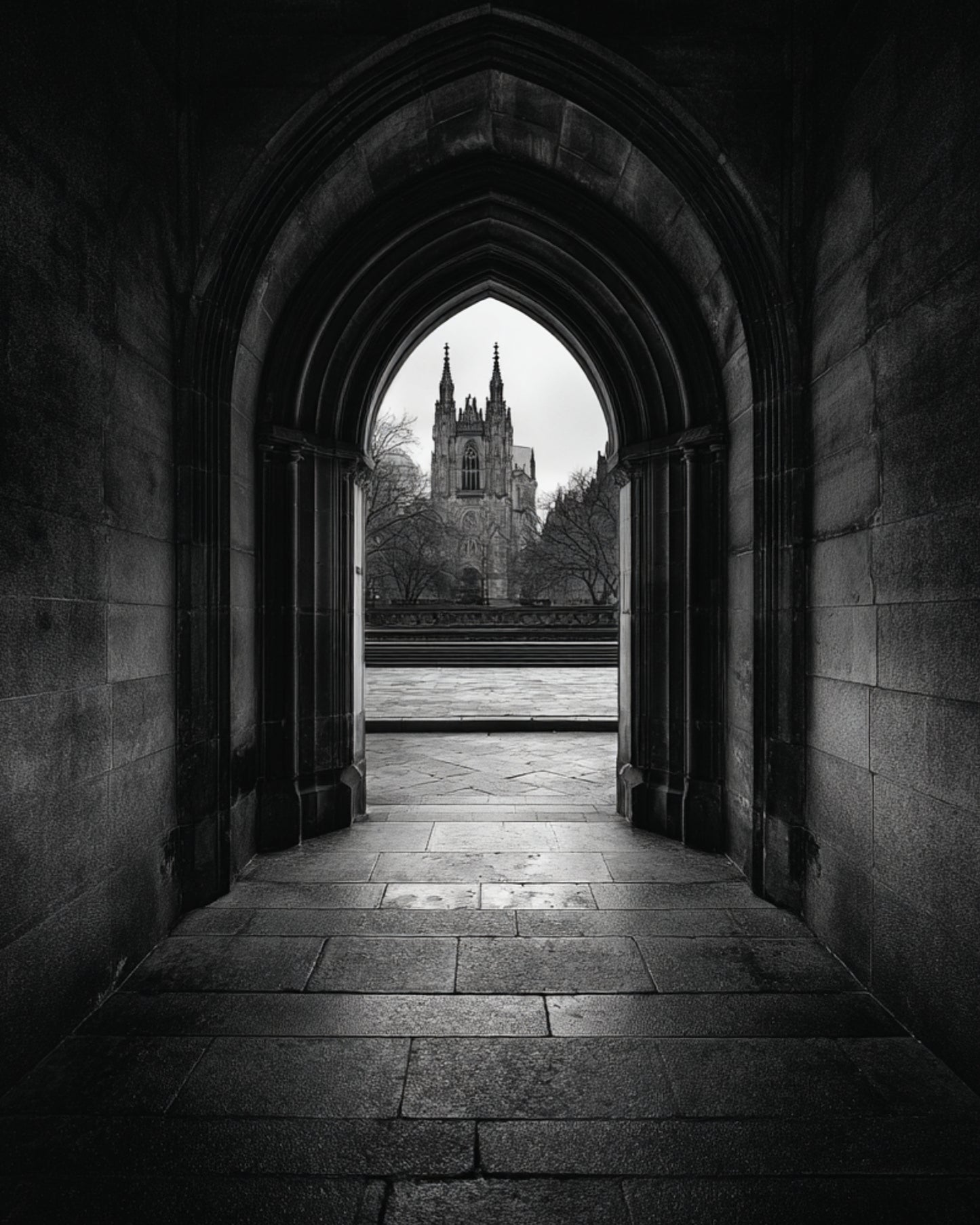 Midnight Cathedral Collection – Black and White Gothic Architecture Wall Art Set | Minimal Fine Art Photography | Moody Romantic Noir Decor