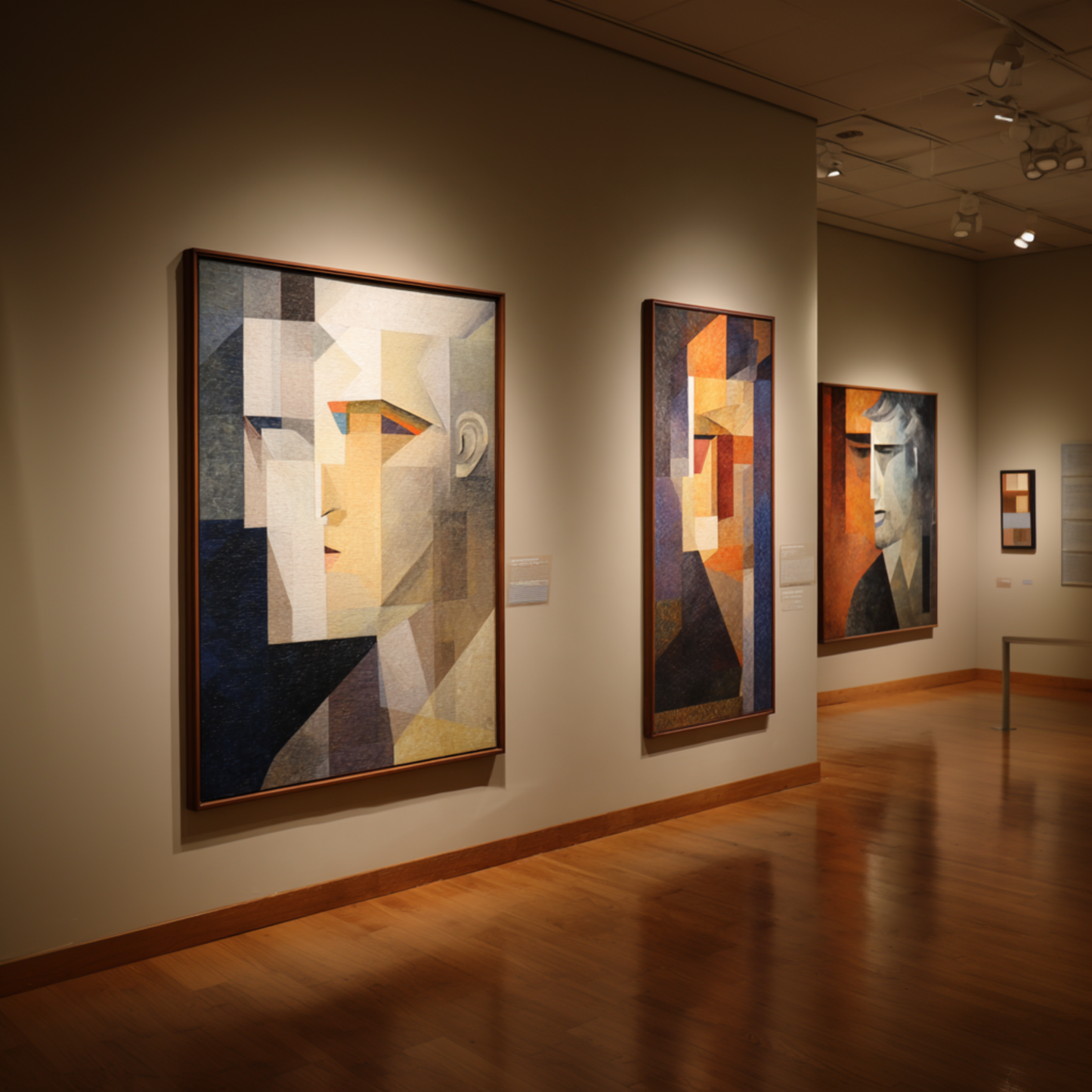 Geometric Abstract Portrait Wallpaper - Modern Cubism 4K Desktop Art - Minimalist Fragmented Face Decor - Set of 8 Digital Gallery Prints