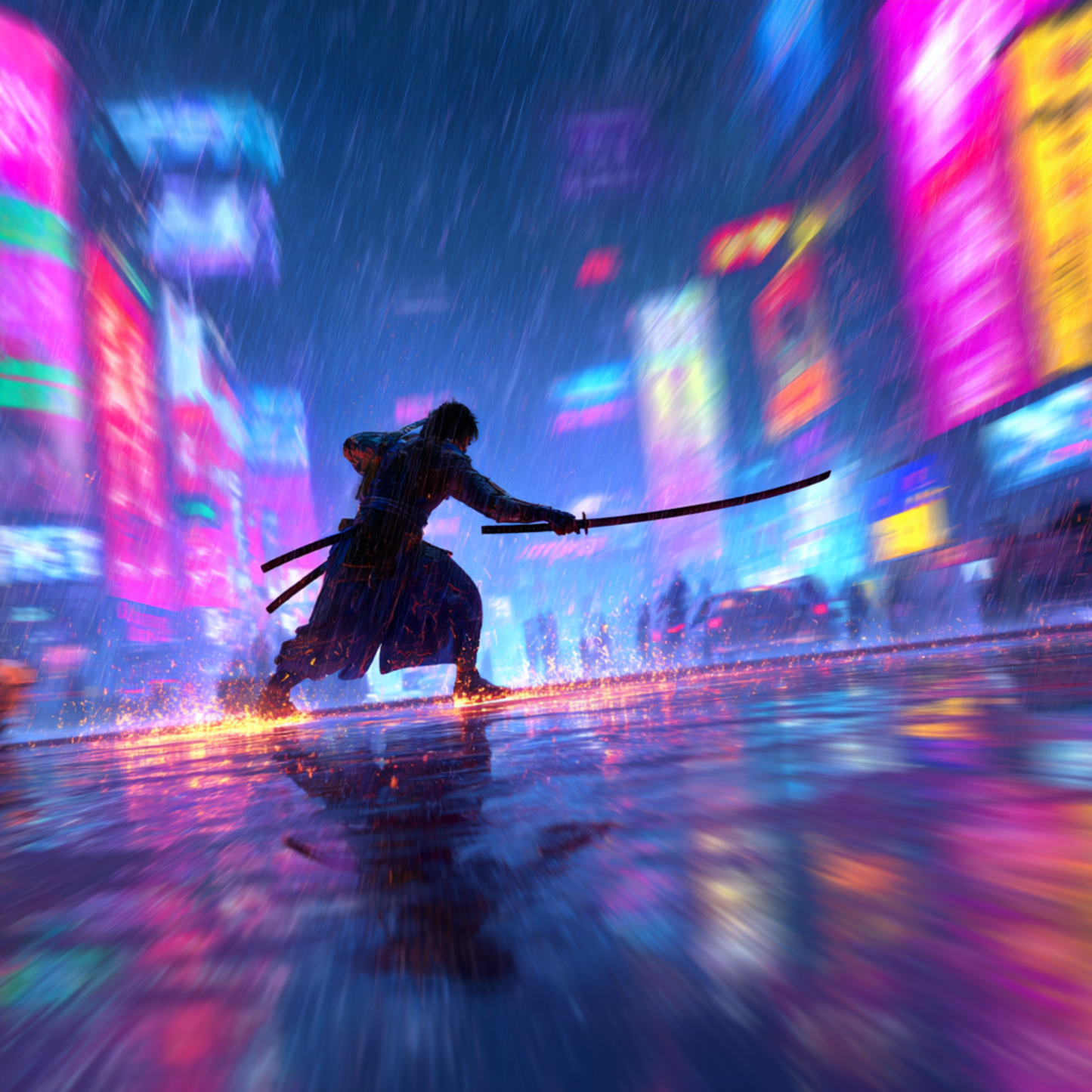Cyberpunk Samurai 4K Wallpaper Pack - Neon Ronin Ultrawide Desktop Background - Futuristic Ninja Mobile Wallpaper - Set of 8 Digital Downloads.
