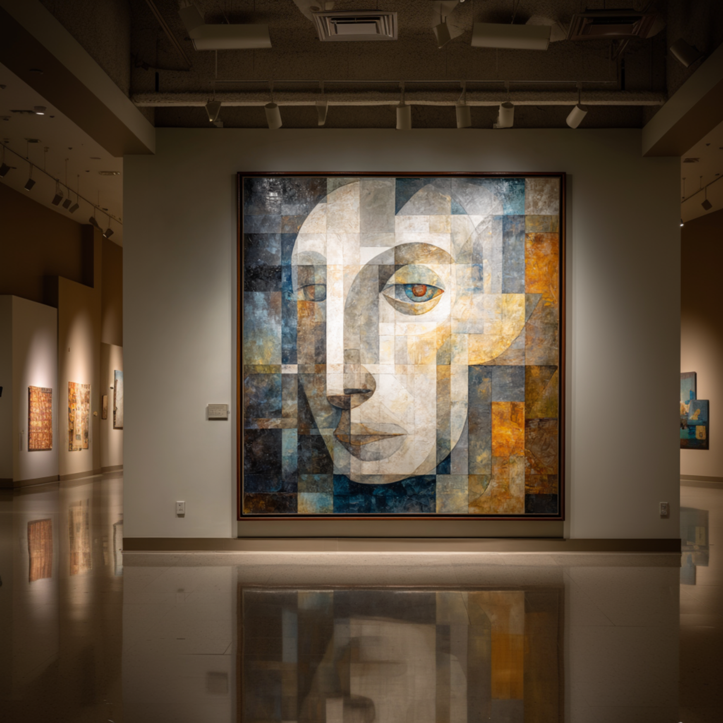 Geometric Abstract Portrait Wallpaper - Modern Cubism 4K Desktop Art - Minimalist Fragmented Face Decor - Set of 8 Digital Gallery Prints