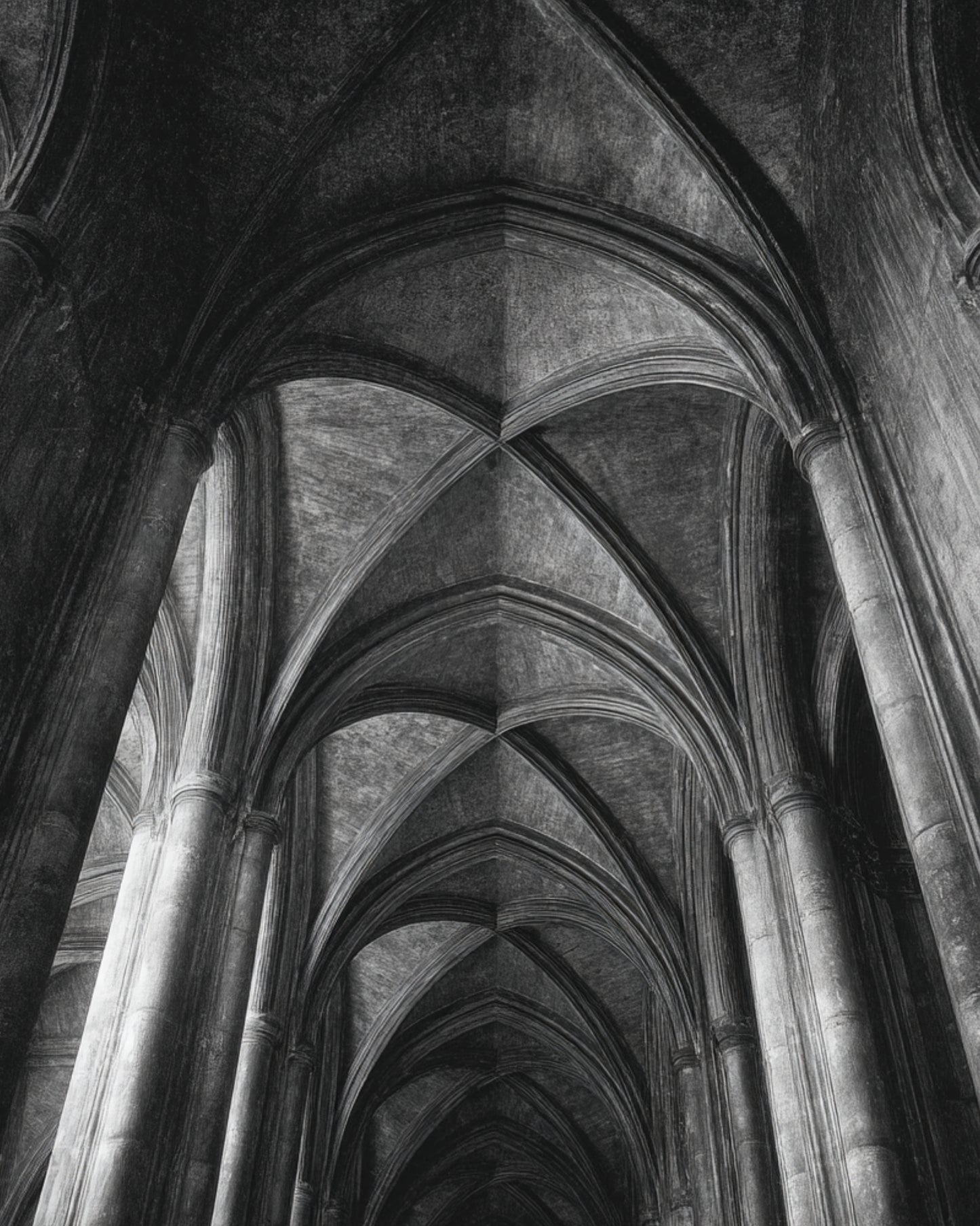 Midnight Cathedral Collection – Black and White Gothic Architecture Wall Art Set | Minimal Fine Art Photography | Moody Romantic Noir Decor