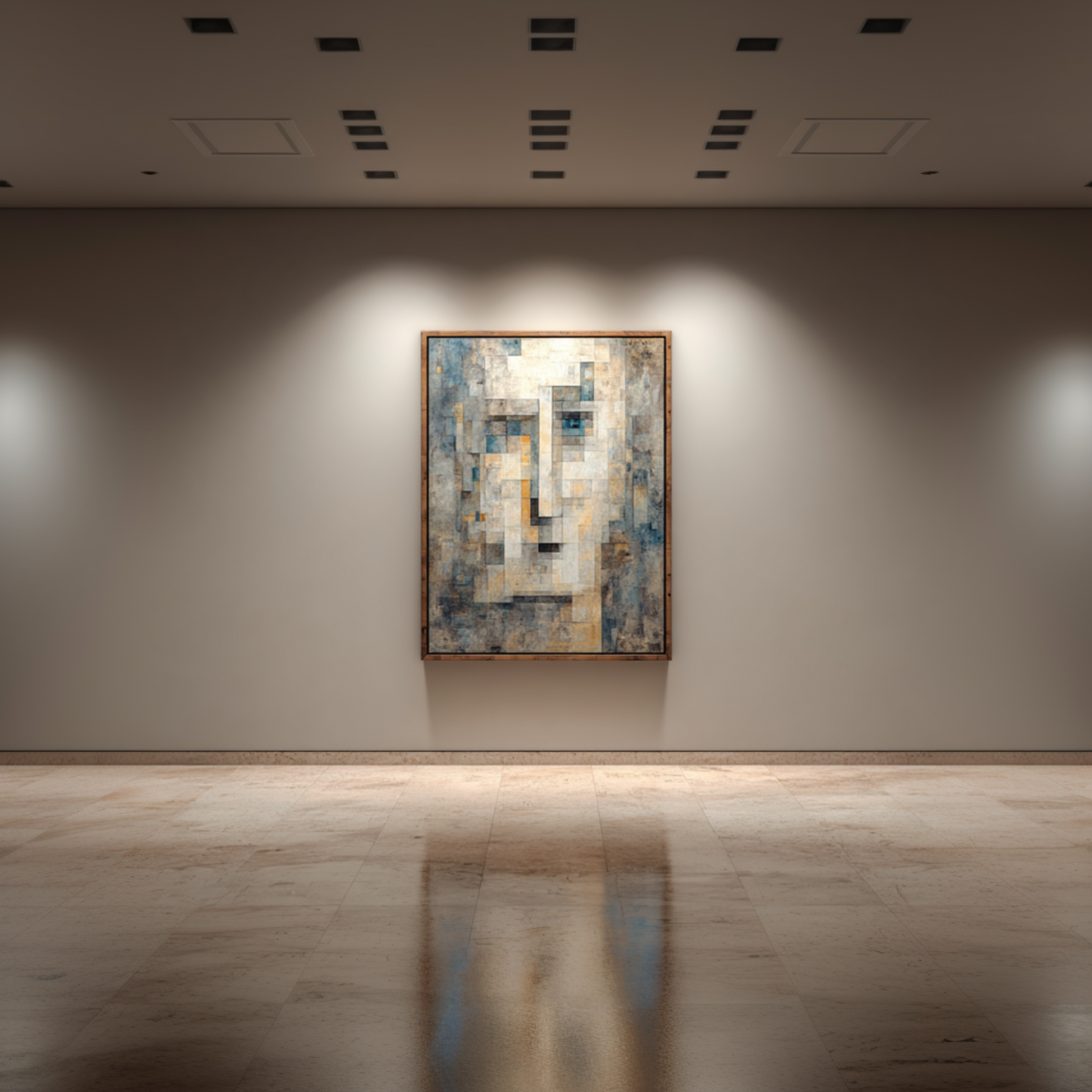 Geometric Abstract Portrait Wallpaper - Modern Cubism 4K Desktop Art - Minimalist Fragmented Face Decor - Set of 8 Digital Gallery Prints