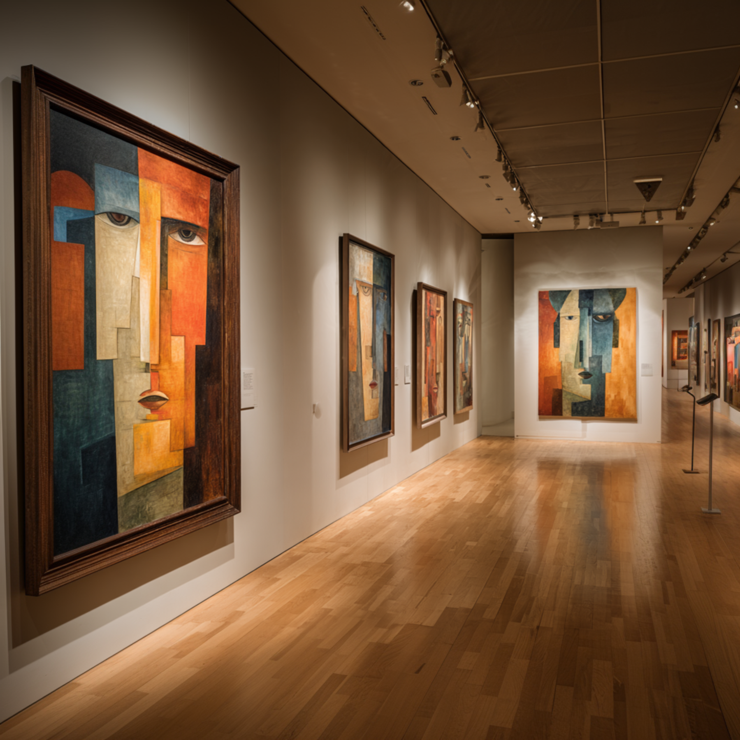 Geometric Abstract Portrait Wallpaper - Modern Cubism 4K Desktop Art - Minimalist Fragmented Face Decor - Set of 8 Digital Gallery Prints