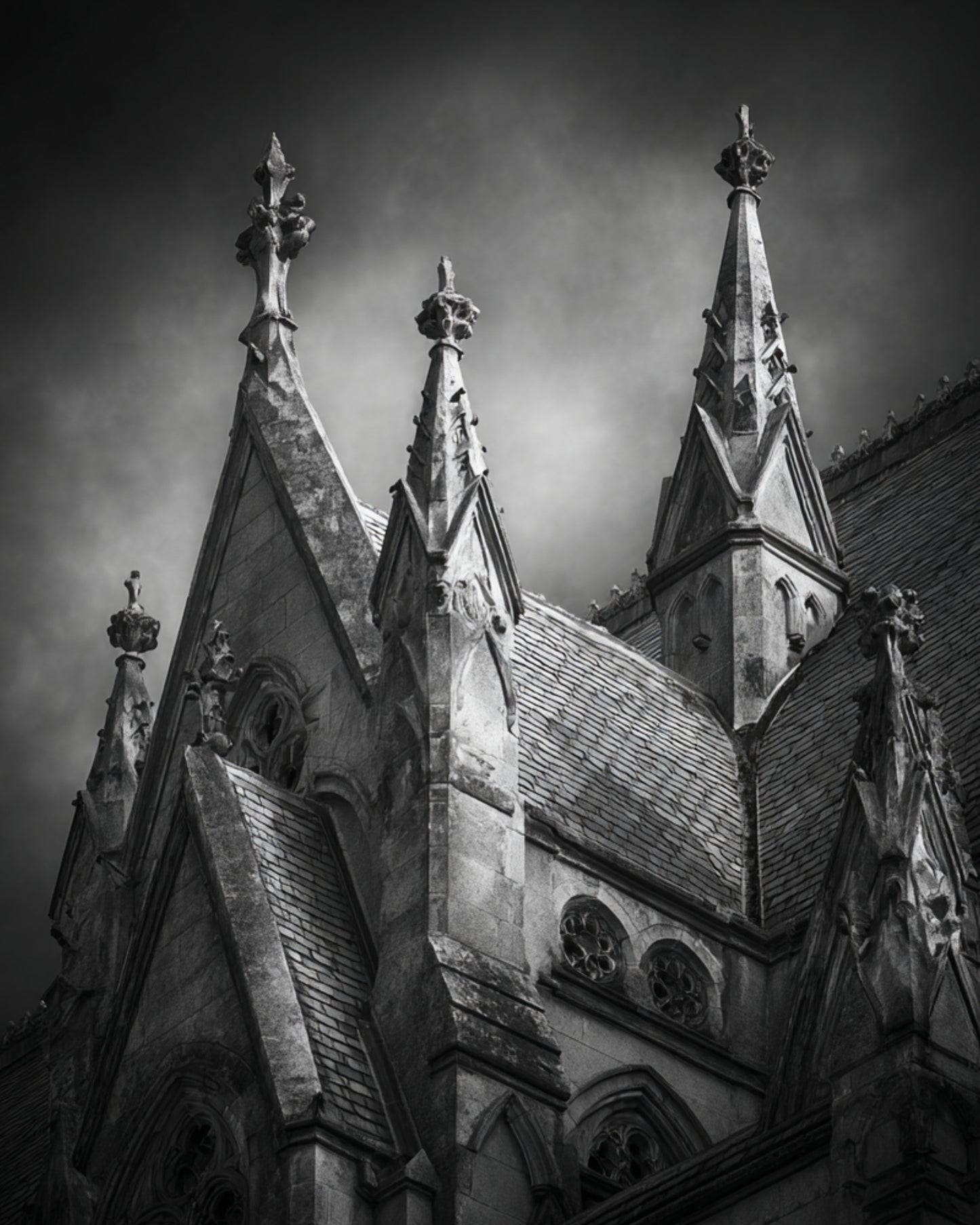 Midnight Cathedral Collection – Black and White Gothic Architecture Wall Art Set | Minimal Fine Art Photography | Moody Romantic Noir Decor
