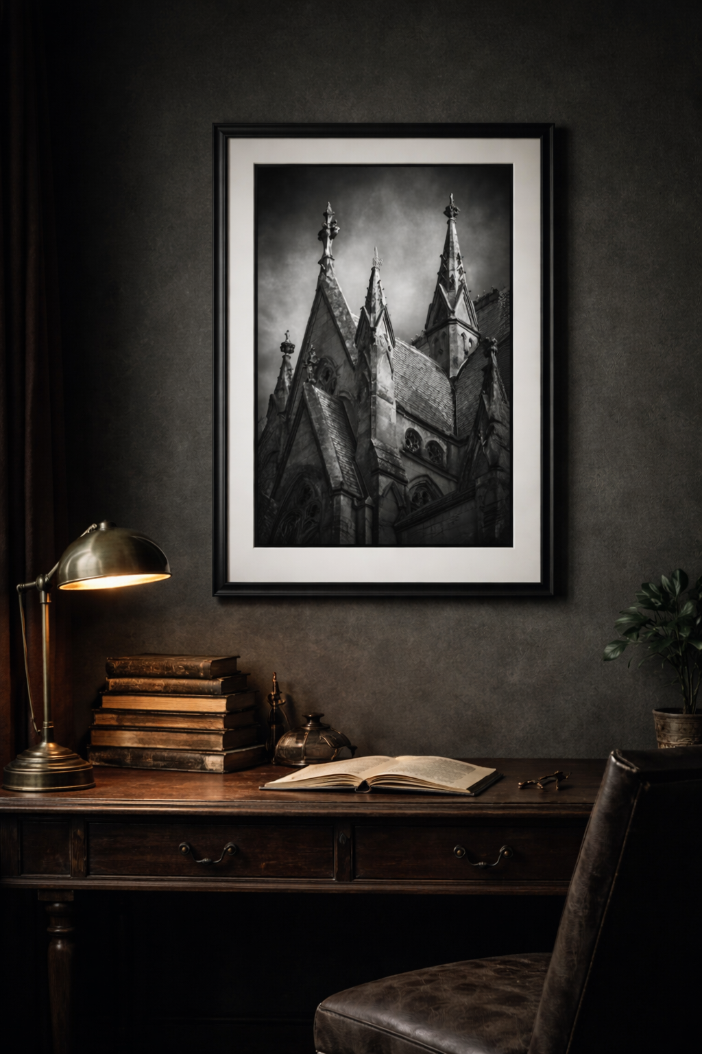 Midnight Cathedral Collection – Black and White Gothic Architecture Wall Art Set | Minimal Fine Art Photography | Moody Romantic Noir Decor