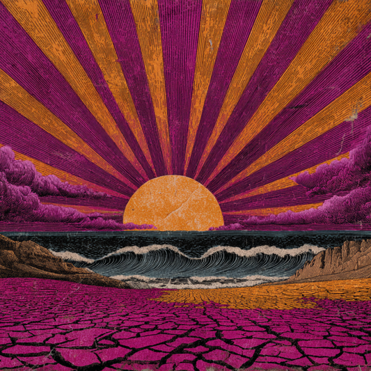 Retro Psychedelic Wall Art - Vintage 60s Landscape Print - Mid-Century Modern Digital Poster - Echoes of ’69 Set